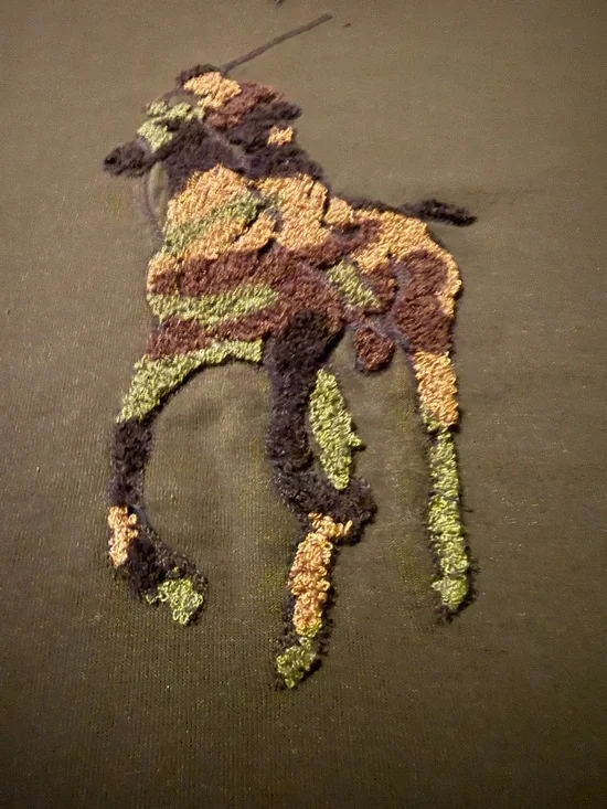 Polo Ralph Lauren Crewneck Sweatshirt Men's 2XB Green Big Pony Camo Chenille. - Picture 4 of 5